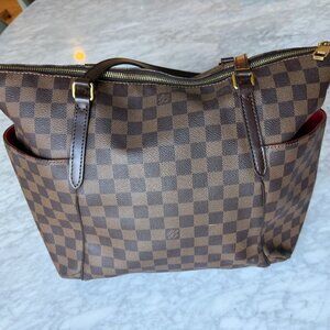 Louis Vuitton Damier Totally MM Ebene Shoulder Bag Brown
